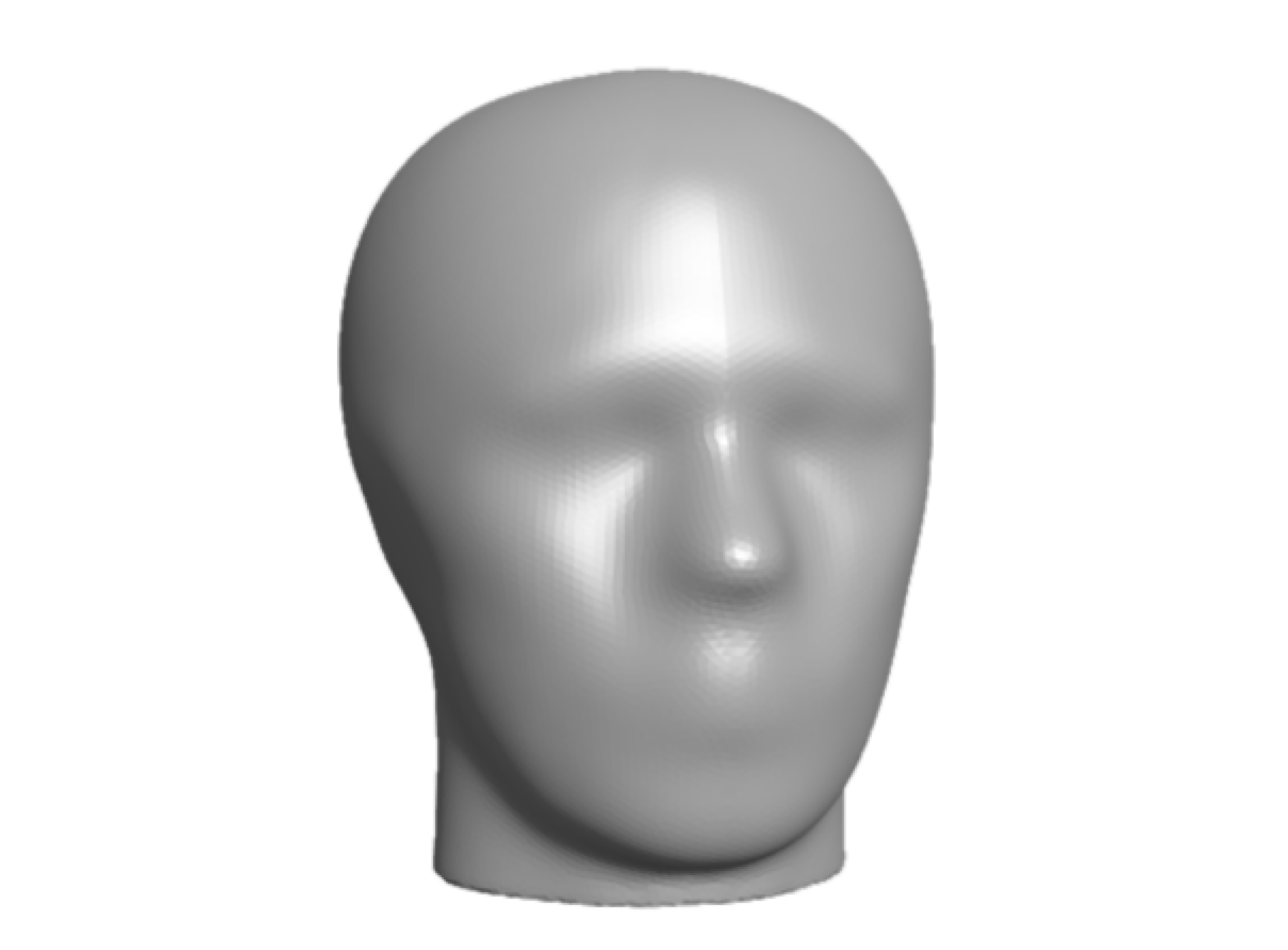 Modellierter Scan eines Kopfs für gefrästes Positiv zur Erstellung von HO - Kopforthesen