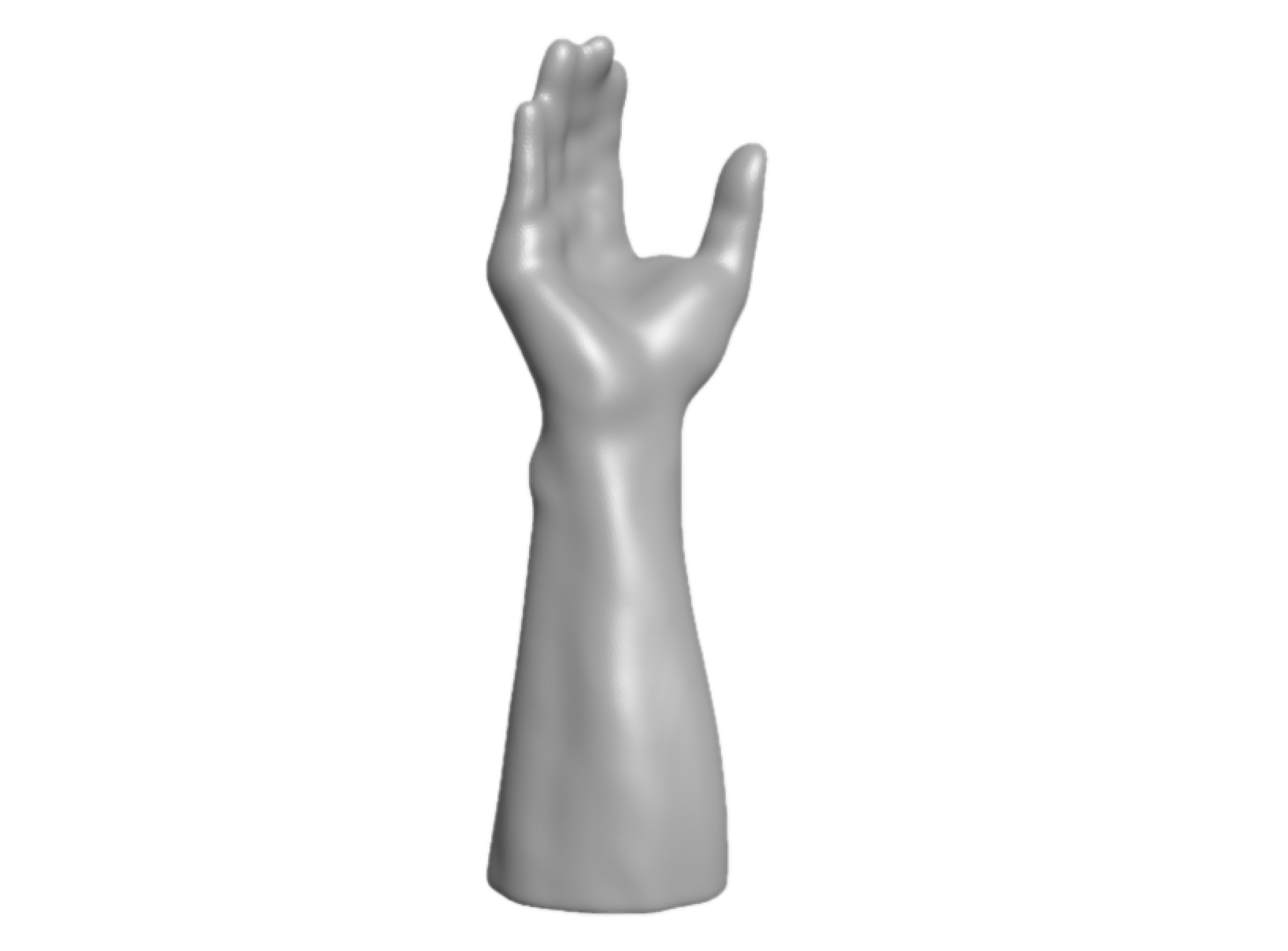 Modellierter Scan eines Unterarms für gefrästes Positivmodell zur Erstellung einer WHO