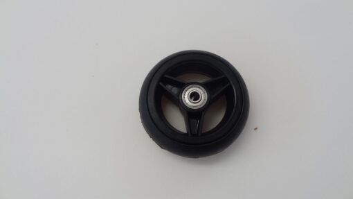 Rad, 100x30, Kunststofffelge, 3 Speichen, schwarz, Vollgummireifen, , K-KF-3SPVG