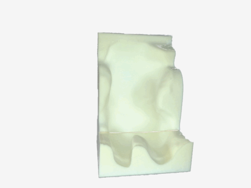 Ein gefrästes Sitzschalenpolster aus Polyether