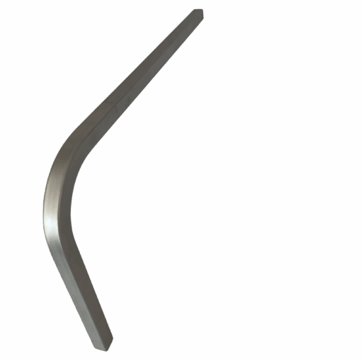 Ein simpler starre Kniewinkel mit abgebogenem Winkel, das Material ist glasperlengestrahlt