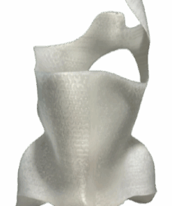 Ein freigestelltes Bild von einem Korsett aus dem 3D-Druck in Weiß