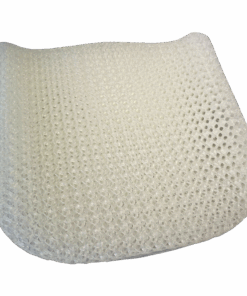 Ein 3D-gedrucktes Sitzkissen aus einem Kunststoff, belüftet, Seitenansicht