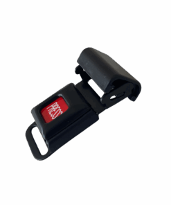 Ein kleines Metallschloss mit Einrastvorrichtung und einem traditionellen Knopf zum öffnen