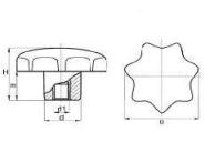 Sterngriffmutter ähnl. DIN 6336, Typ 36-10, , BK36.0010.