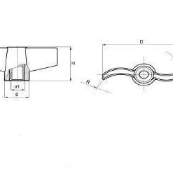 Flügelmuttern mit Durchgangsgewinde aus PA 6 GV, Typ 38-6, , BK38.0006.