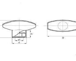 Flügelgriff mit montierter Mutter und Deckel, Typ 8-21, , BK8.0021.