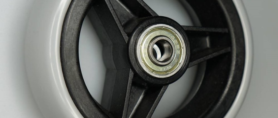 Rad, 100x30, Kunststofffelge, 3 Speichen, schwarz, Polyurethanreifen, , K-KF-3SP