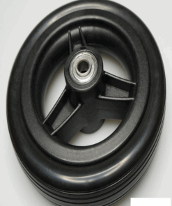 Rad, 100x30, Kunststofffelge, 3 Speichen, schwarz, Vollgummireifen, , K-KF-3SPVG