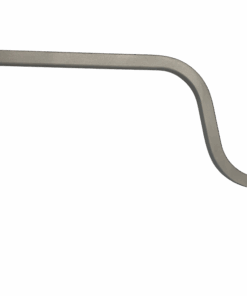 Ein Armlehnenträger, Lamellengelenk, gekröpft, Typ II, Edelstahl, glasperlengestrahlt