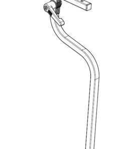 Ein Armlehnenträger, Lamellengelenk, gekröpft, Typ II, Edelstahl, glasperlengestrahlt