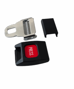 Ein großes Metallschloss mit Einrastvorrichtung und einem traditionellen Knopf zum öffnen - einzelteile