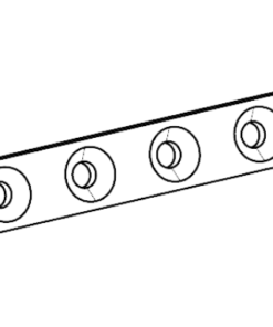 Eine längliche Leiste mit Abschwenkmechanismus und löchern zur Befestigung