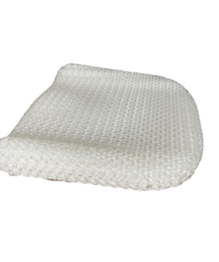 Ein 3D-gedrucktes Sitzkissenen, aus einem Kunststoff, belüftet, Seitenansicht