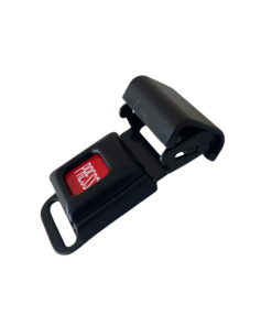 Ein kleines Metallschloss mit Einrastvorrichtung und einem traditionellen Knopf zum öffnen