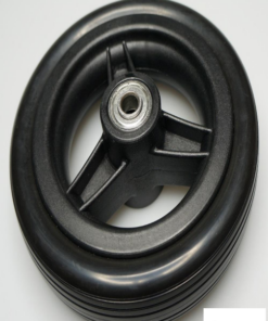 Rad, 100x30, Kunststofffelge, 3 Speichen, schwarz, Vollgummireifen, , K-KF-3SPVG