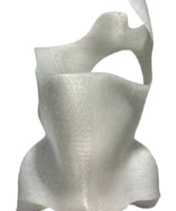 Ein freigestelltes Bild von einem Korsett aus dem 3D-Druck in Weiß