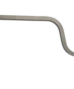 Ein Armlehnenträger, Lamellengelenk, gekröpft, Typ II, Edelstahl, glasperlengestrahlt