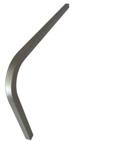 Ein simpler starre Kniewinkel mit abgebogenem Winkel, das Material ist glasperlengestrahlt