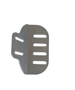 Eine Metall-Pelotte mit 6 eingekerbten Spalten zur Befestigung