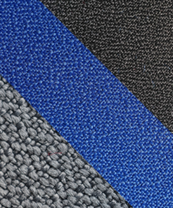 Sitzschalenbezugsstoff, kaschiert in 3 verschiedenen Farben (grau, blau, schwarz)
