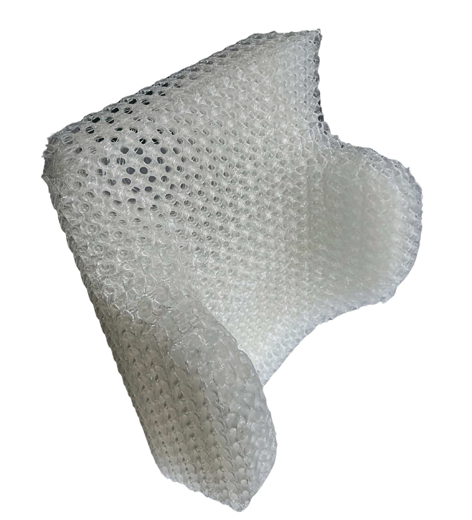 Der Rücken eines 3D-gedruckten Sitzpolsters aus einem Kunststoff, belüftet, Frontansicht