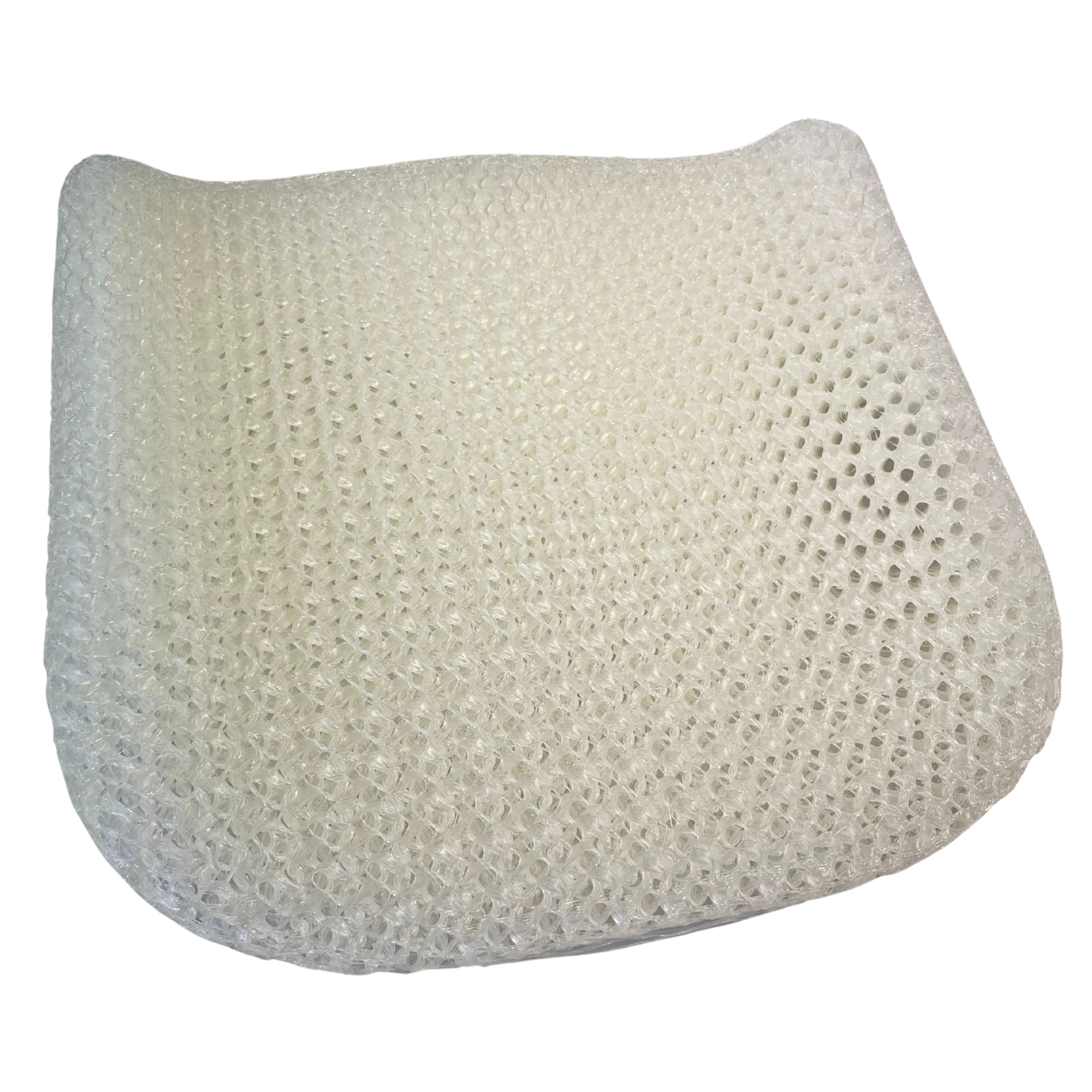 Ein 3D-gedrucktes Sitzkissen aus einem Kunststoff, belüftet, Seitenansicht